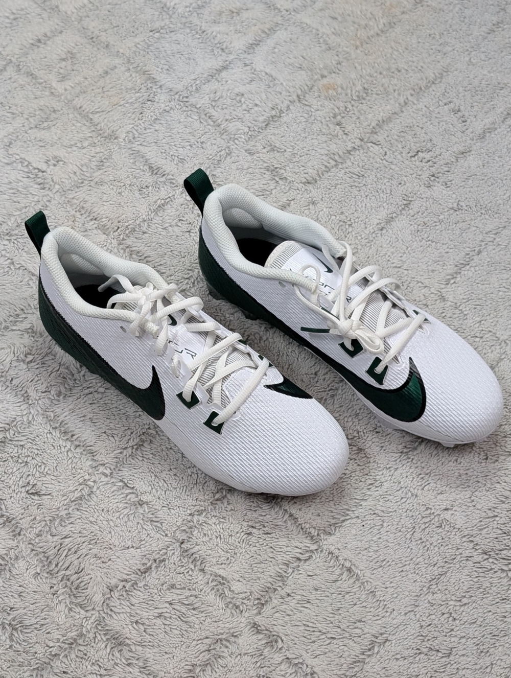 Nike Vapor Edge Speed 360 2 White Green Fir Football Cleats Mens 9 FQ4045-101